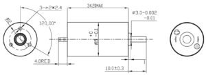 12V, 24V Coreless DC Motor Drawing