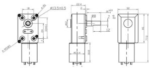 370 Worm gear motor drawing