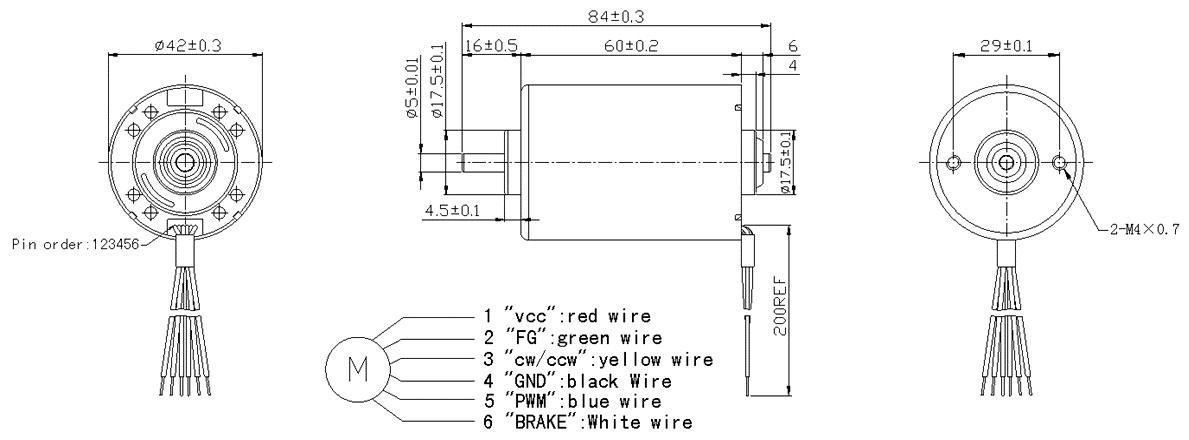 Bldc Compressor Dimensions Drawing.pdf 12V, 24V High Precision Low Noise BLDC Motor-INEED Electronics