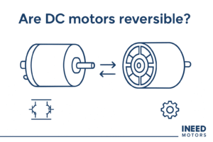 Engineering blueprint cover showing brushed DC and BLDC motors with forward/reverse arrows and an H-bridge symbol.